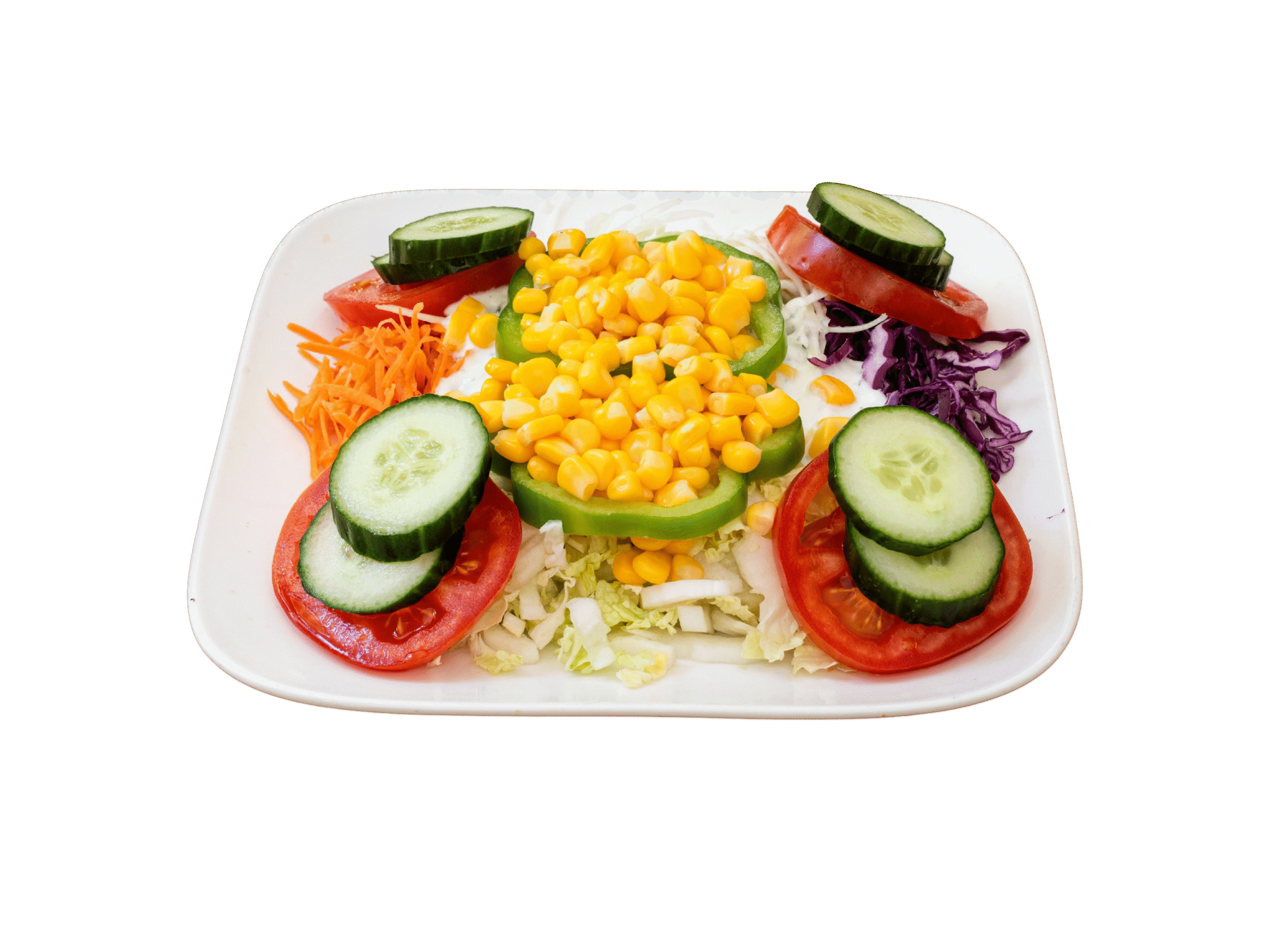 Gemischt Salat mit Mais und jougert bearbeitet