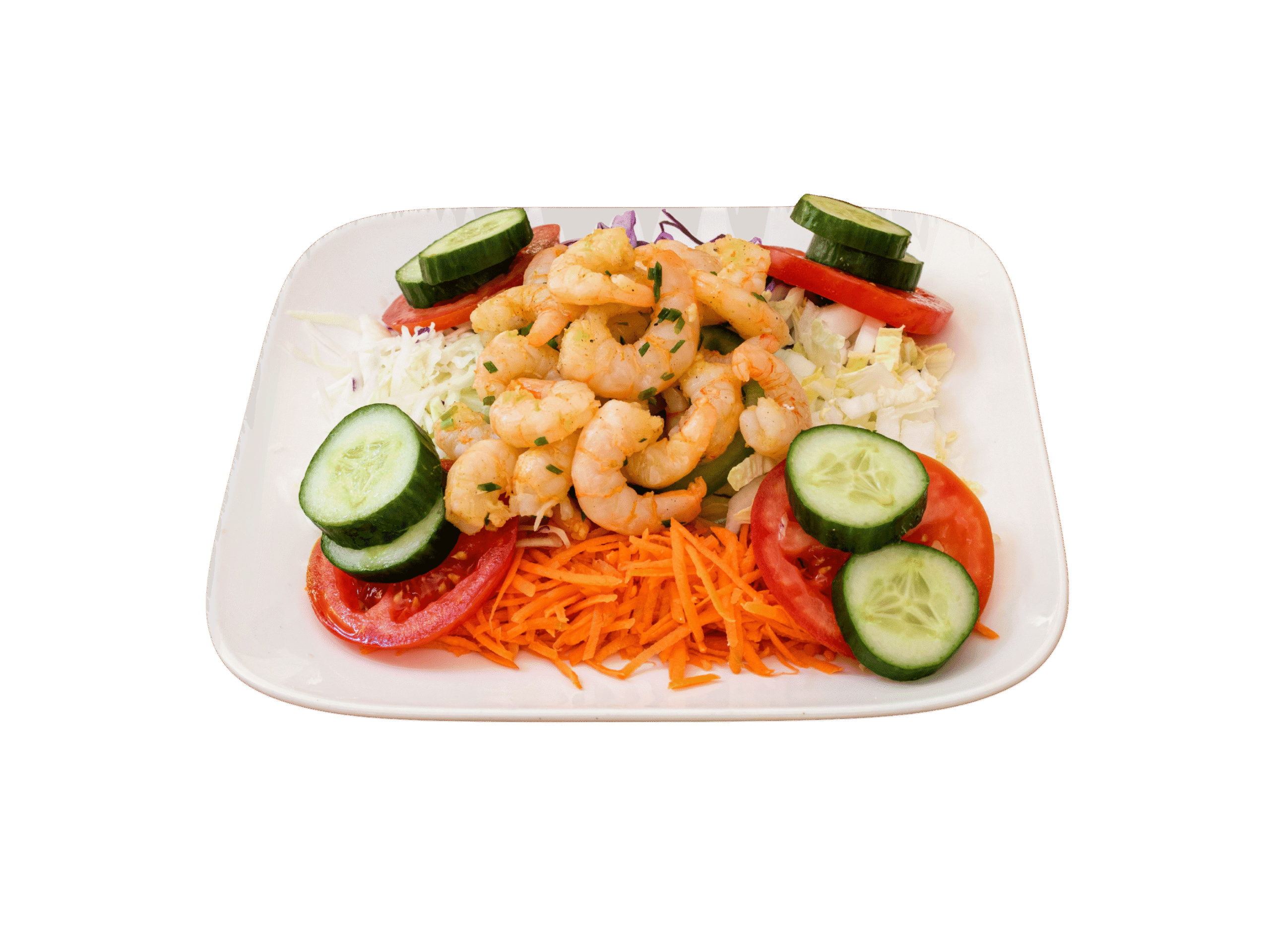 Gemischt Salat mit Shrimps