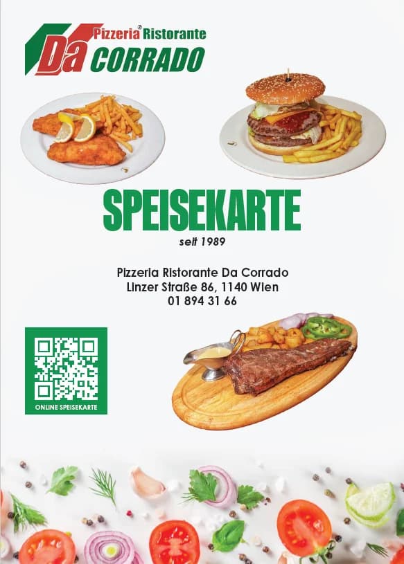 Speisekarte Pizzeria Da Corrado
