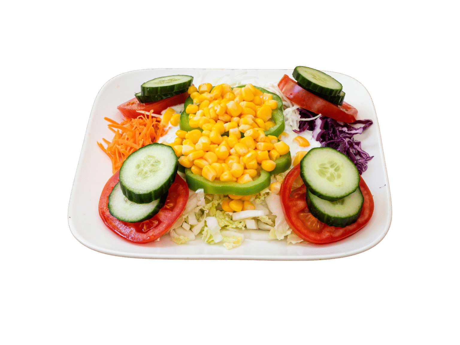 Gemischter Salat mit Mais und Joghurt