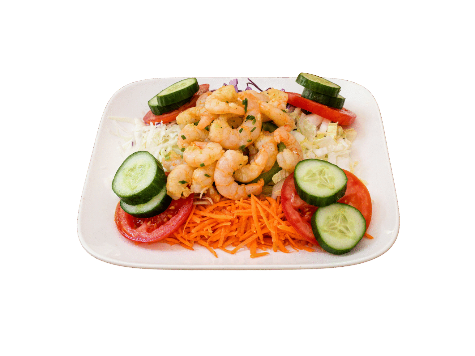 Gemischter Salat mit Shrimps
